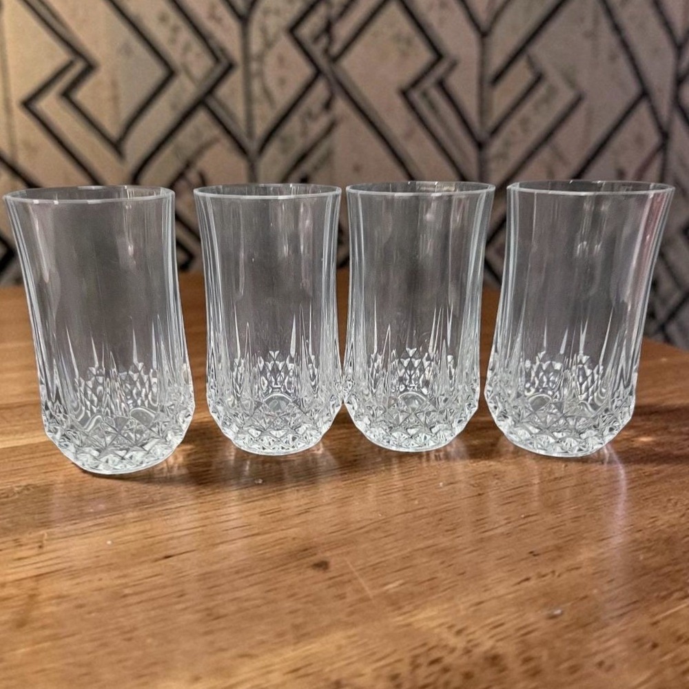 Cristal D'Arques Durand Longchamp Tumblers, Set of 4, Vintage Water Glasses